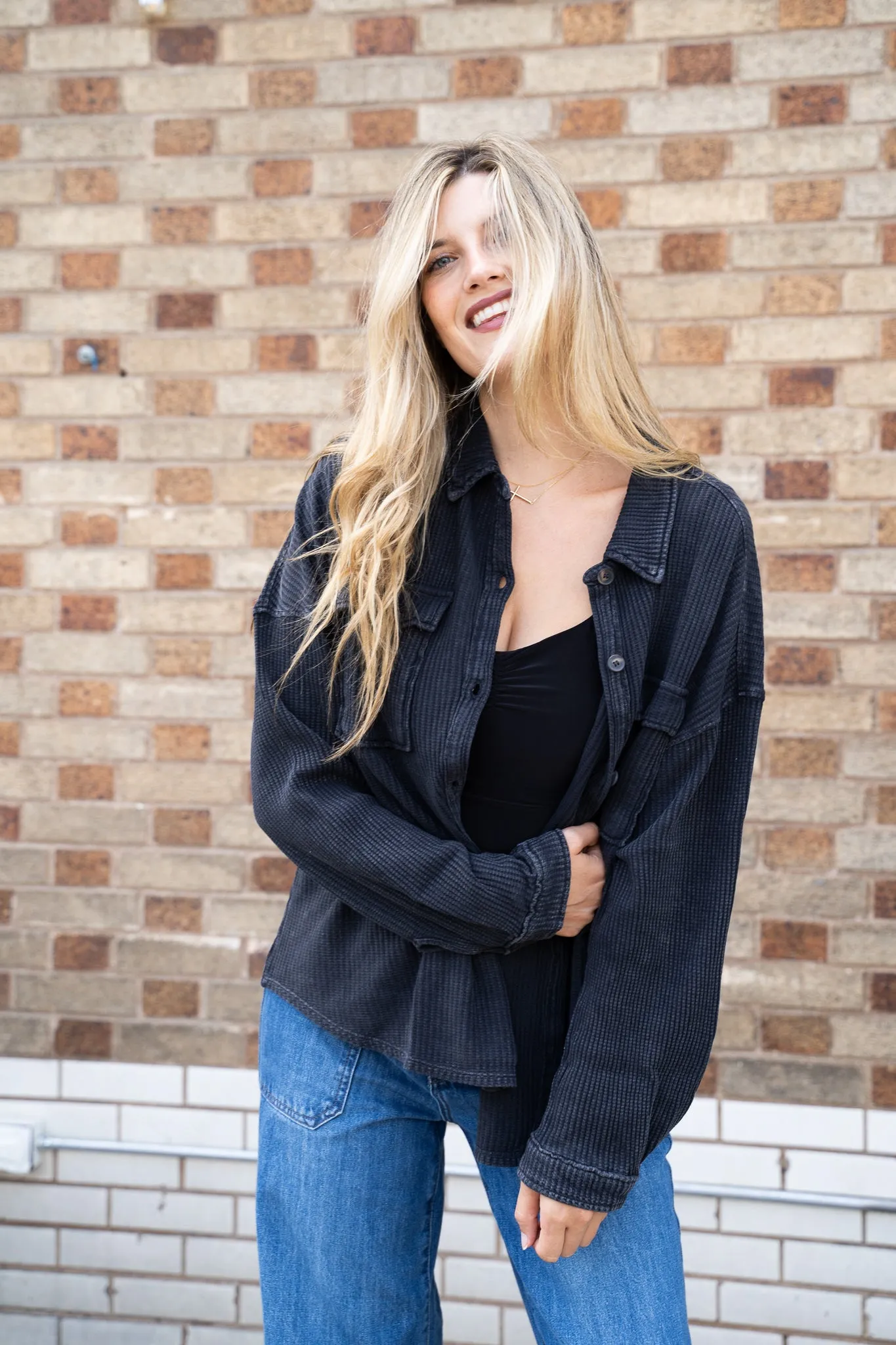 Wear Me Waffle Top - Black sold by Finding July product image thumbnail 2