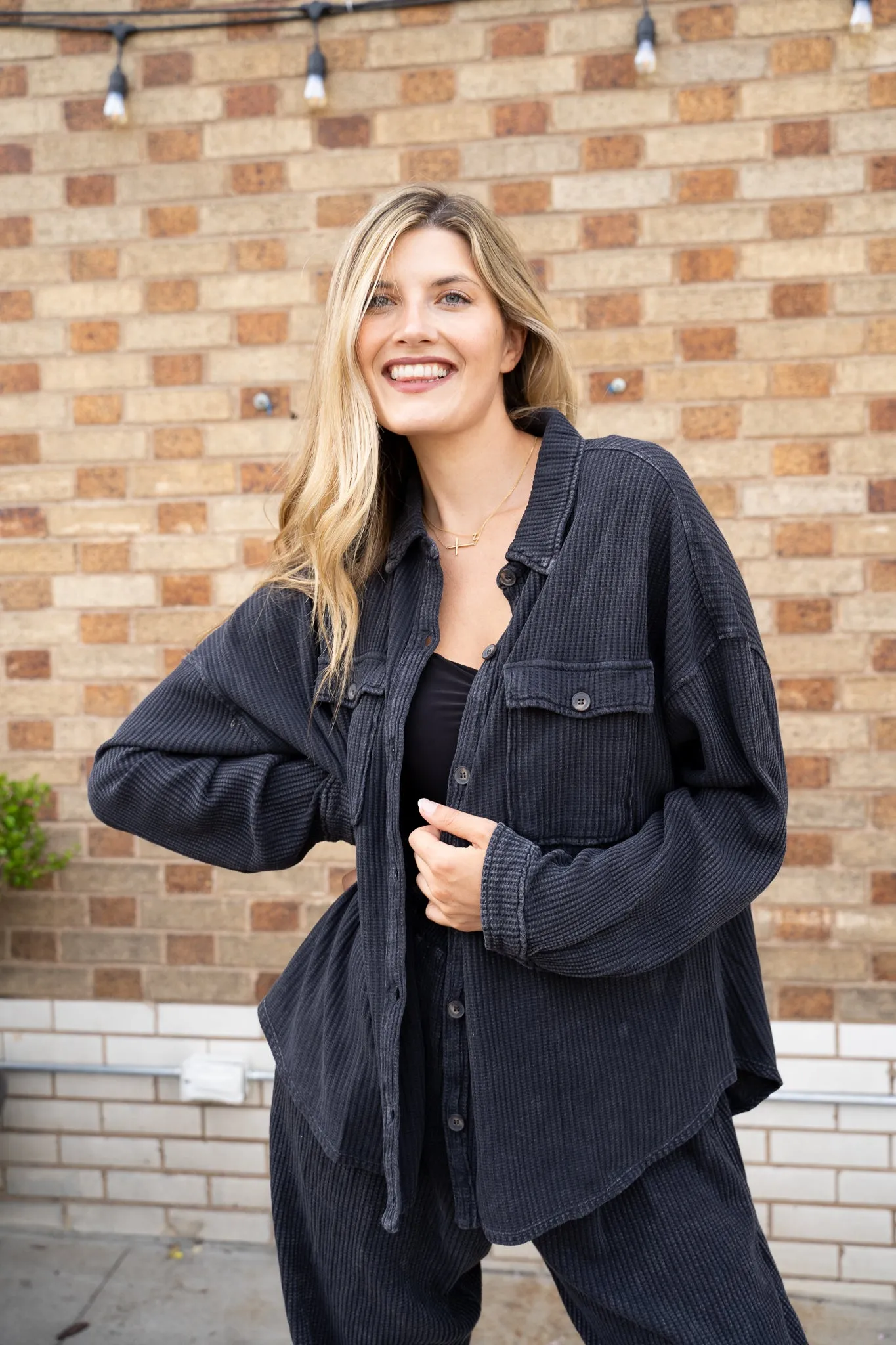 Wear Me Waffle Top - Black sold by Finding July product image thumbnail 3