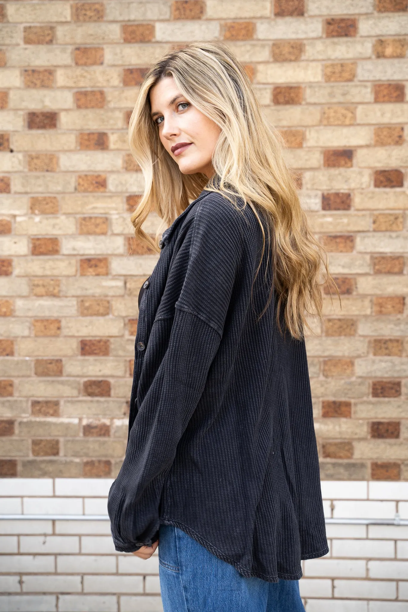 Wear Me Waffle Top - Black sold by Finding July product image thumbnail 5