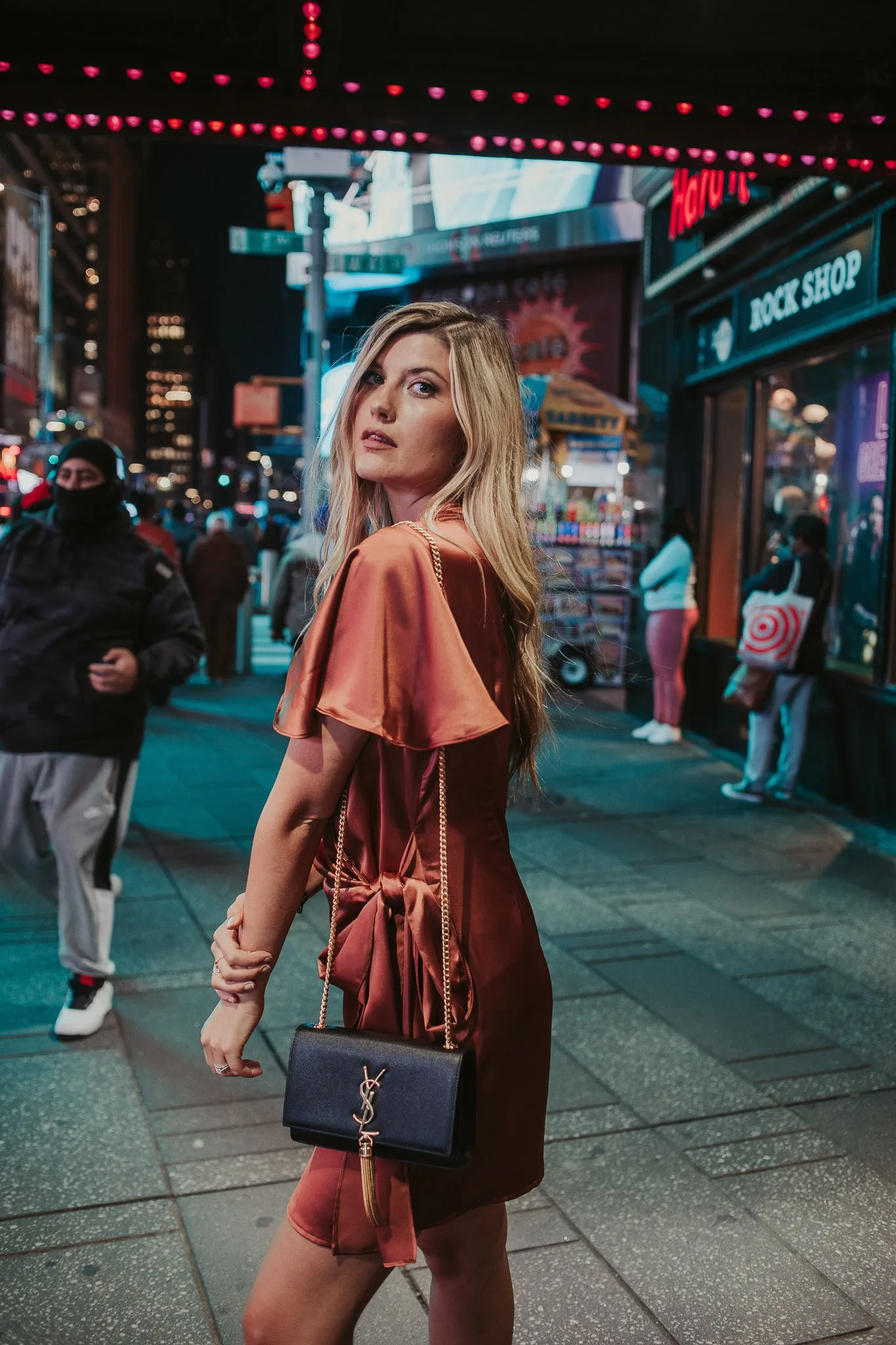 Shine Bright Satin Wrap Dress sold by Finding July product image thumbnail 2