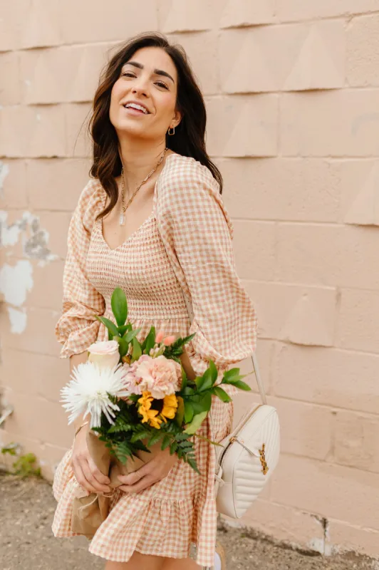 Sweet Pea Plaid Dress - Rust made by Finding July