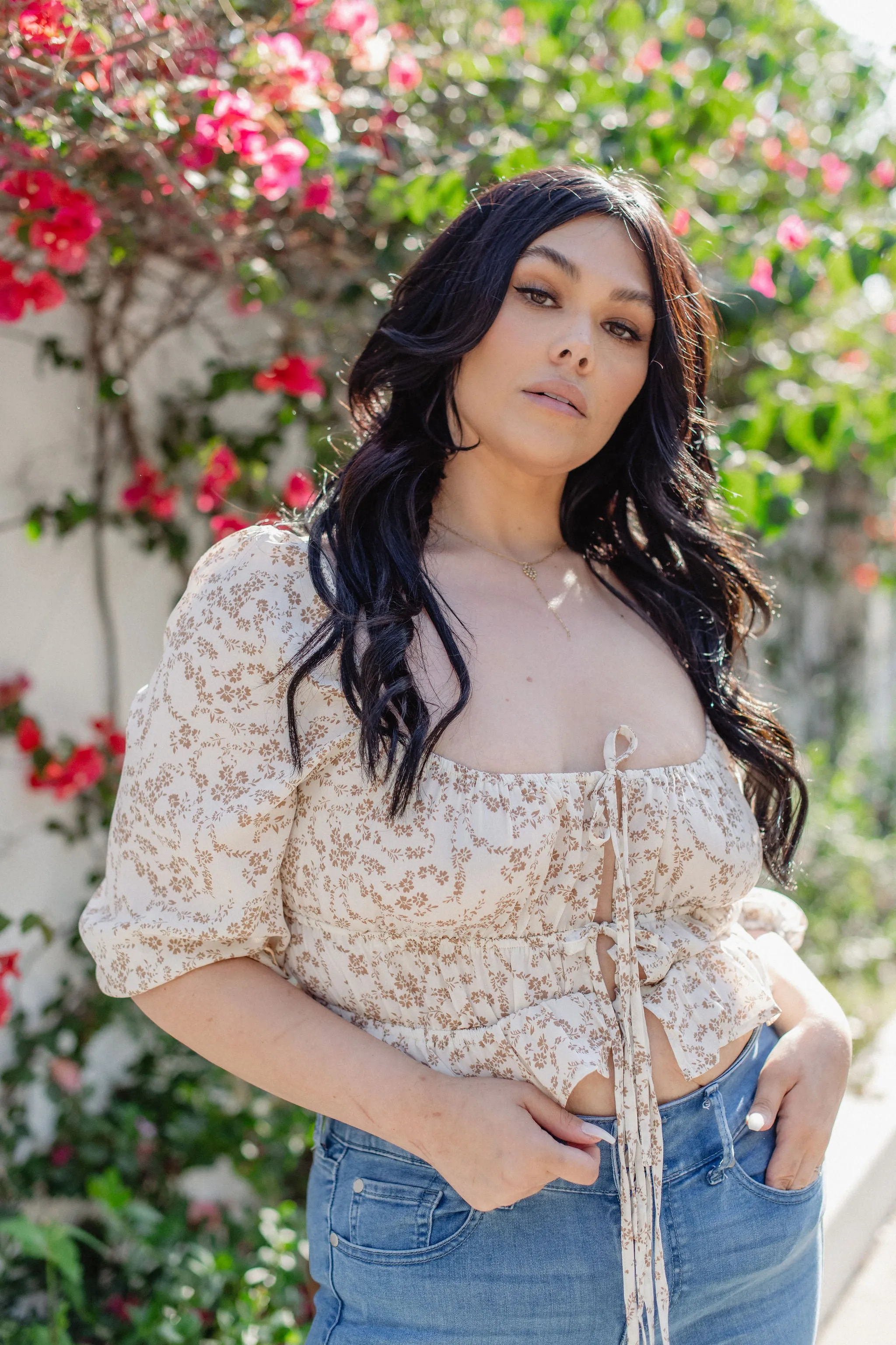 Living Life Front Tie Top sold by Finding July