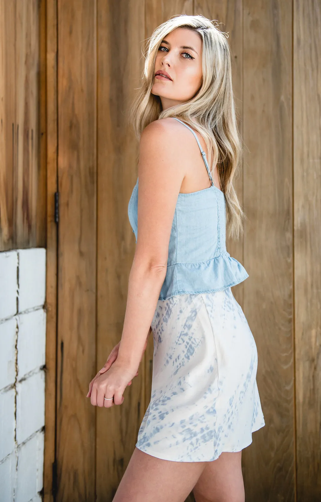 Stop Time Tie-Dye Flare Skirt sold by Finding July product image thumbnail 4