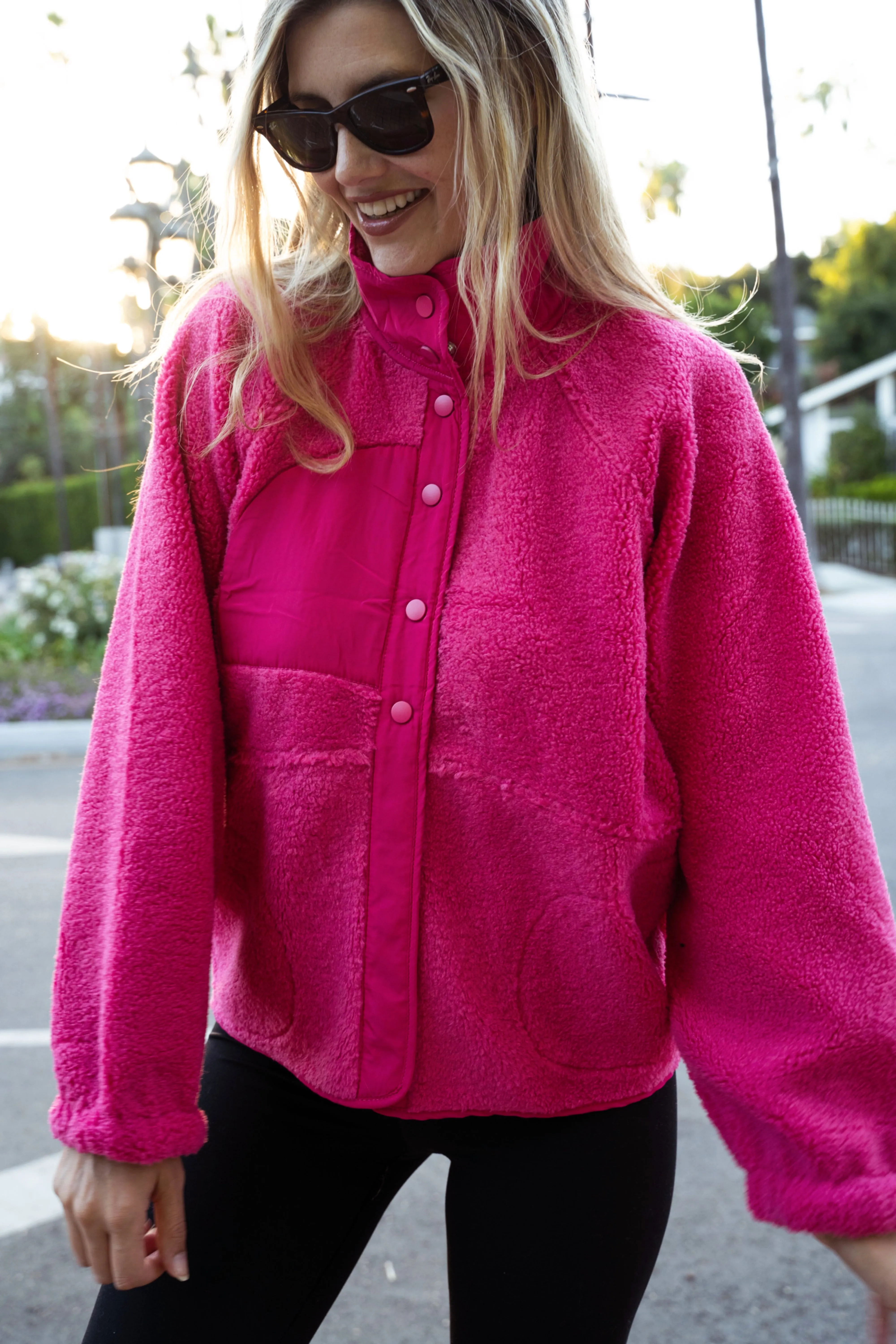 Finest Fuchsia Fleece Jacket sold by Finding July product image thumbnail 3