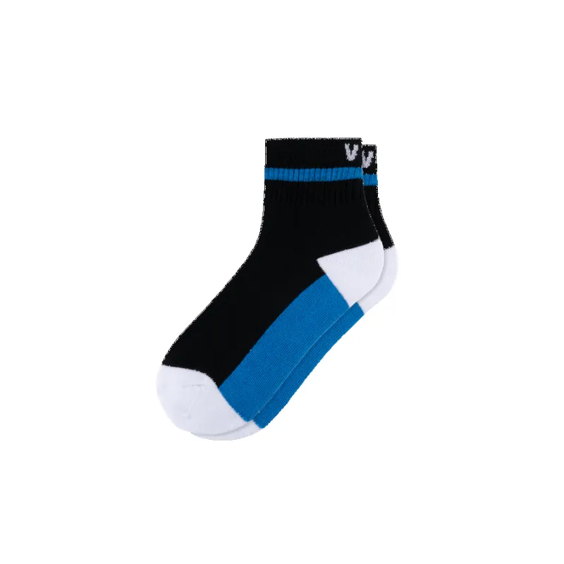 Mid Crew Socks - Black/Vessi Blue/White sold by Vessi