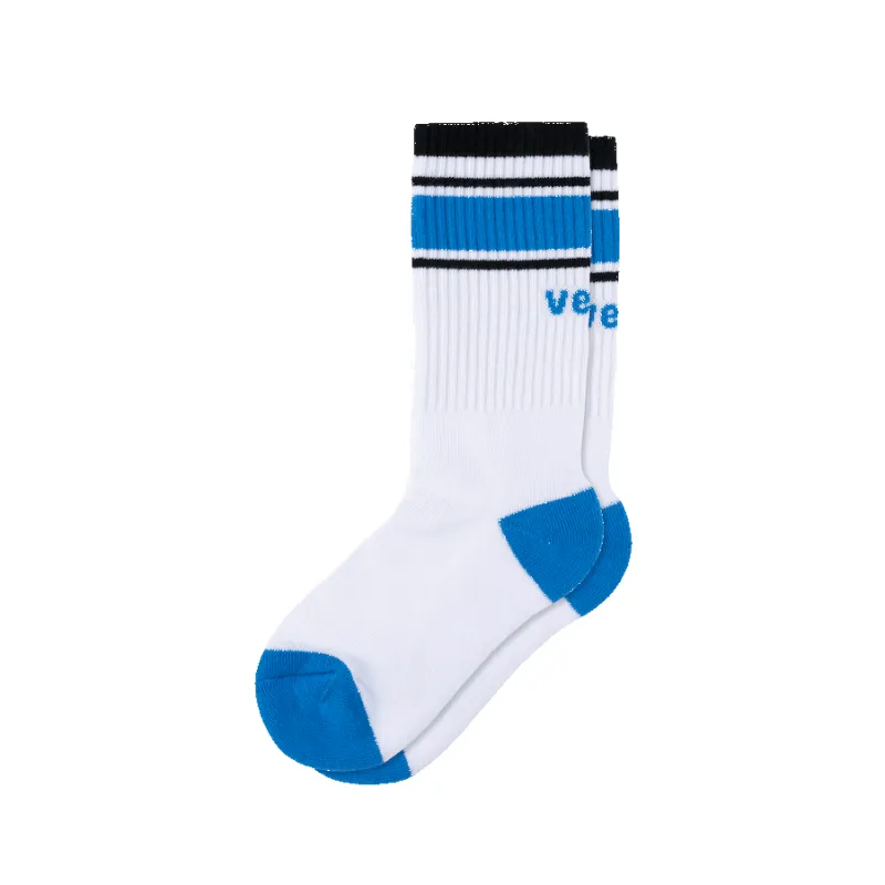 Crew Socks - White/Vessi Blue/Black sold by Vessi