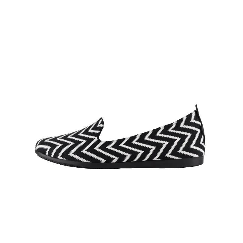 Women's Market Flat - Black/Light Dune Chevron made by Vessi