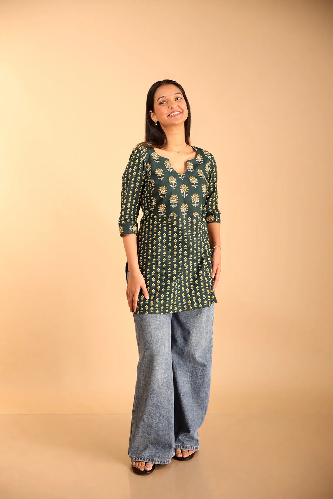 Multi-Patched Styled Green Kurti sold by Dri by Himadri product image thumbnail 3