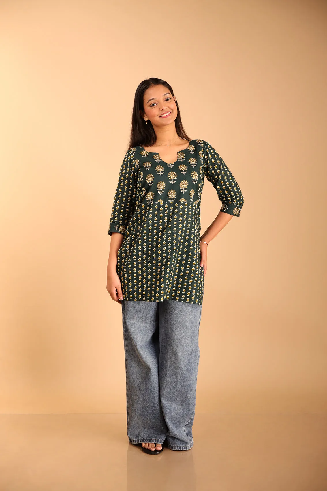 Multi-Patched Styled Green Kurti sold by Dri by Himadri product image thumbnail 2