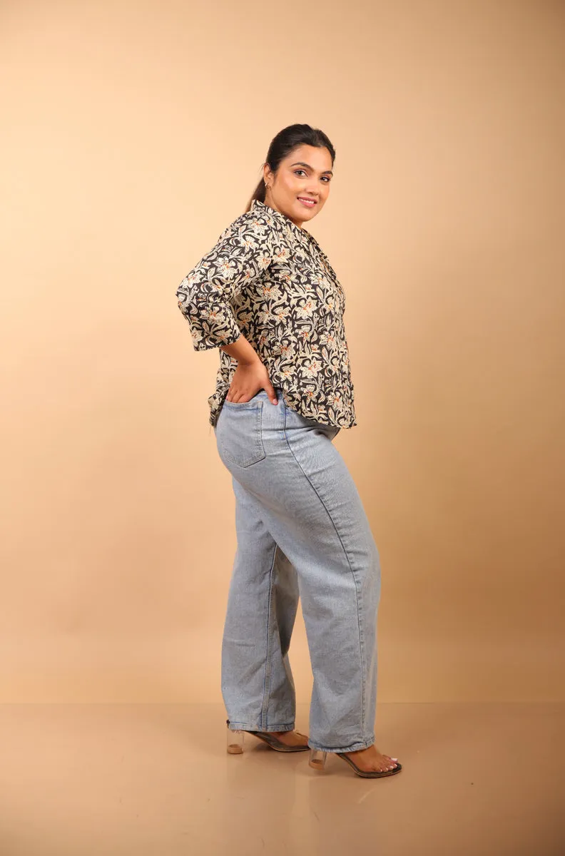 Black Short Shirt Kurti sold by Dri by Himadri product image thumbnail 3
