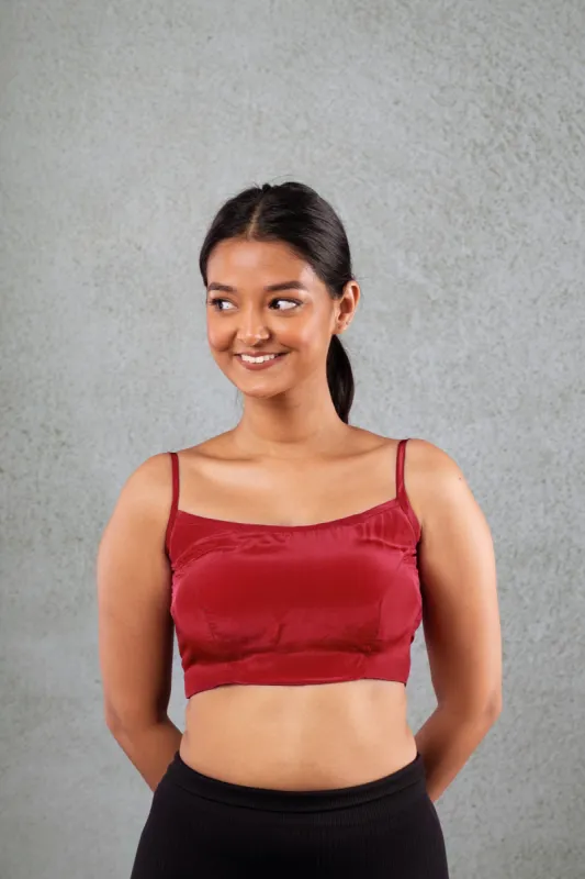 Maroon Crepe Blouse sold by Dri by Himadri