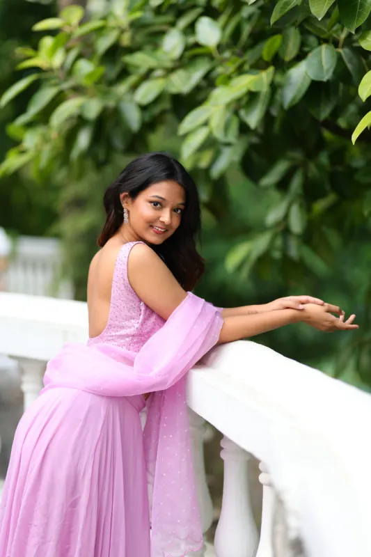 Lavender Lehenga (3-piece Set) With Customisable Blouse sold by Dri by Himadri