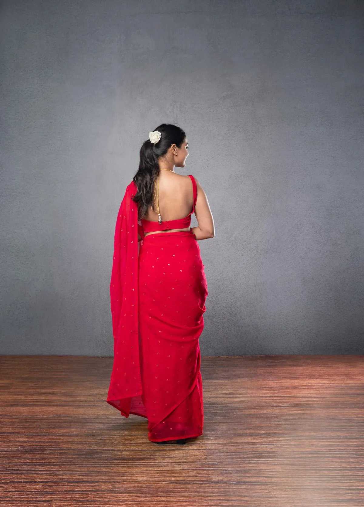 Rani Pink Saree With Blouse sold by Dri by Himadri product image thumbnail 5