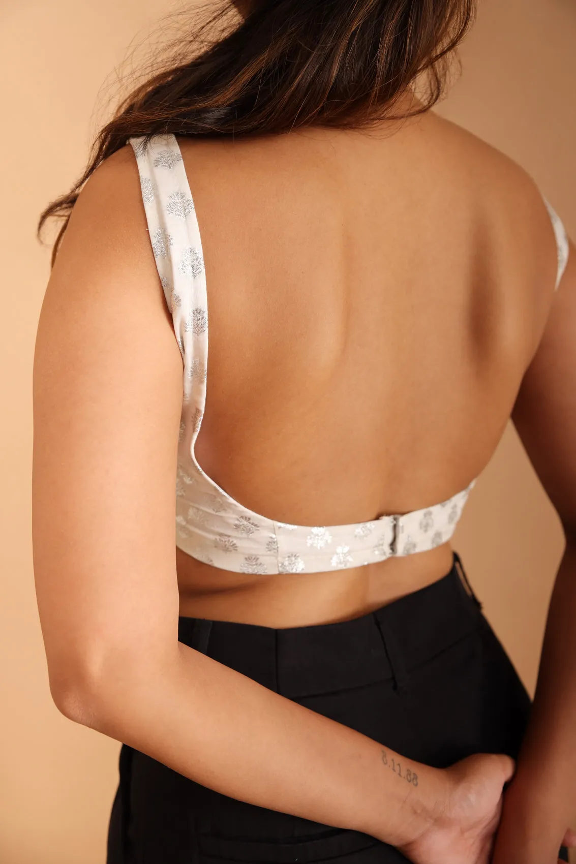 Silver Brocade Blouse sold by Dri by Himadri product image thumbnail 5