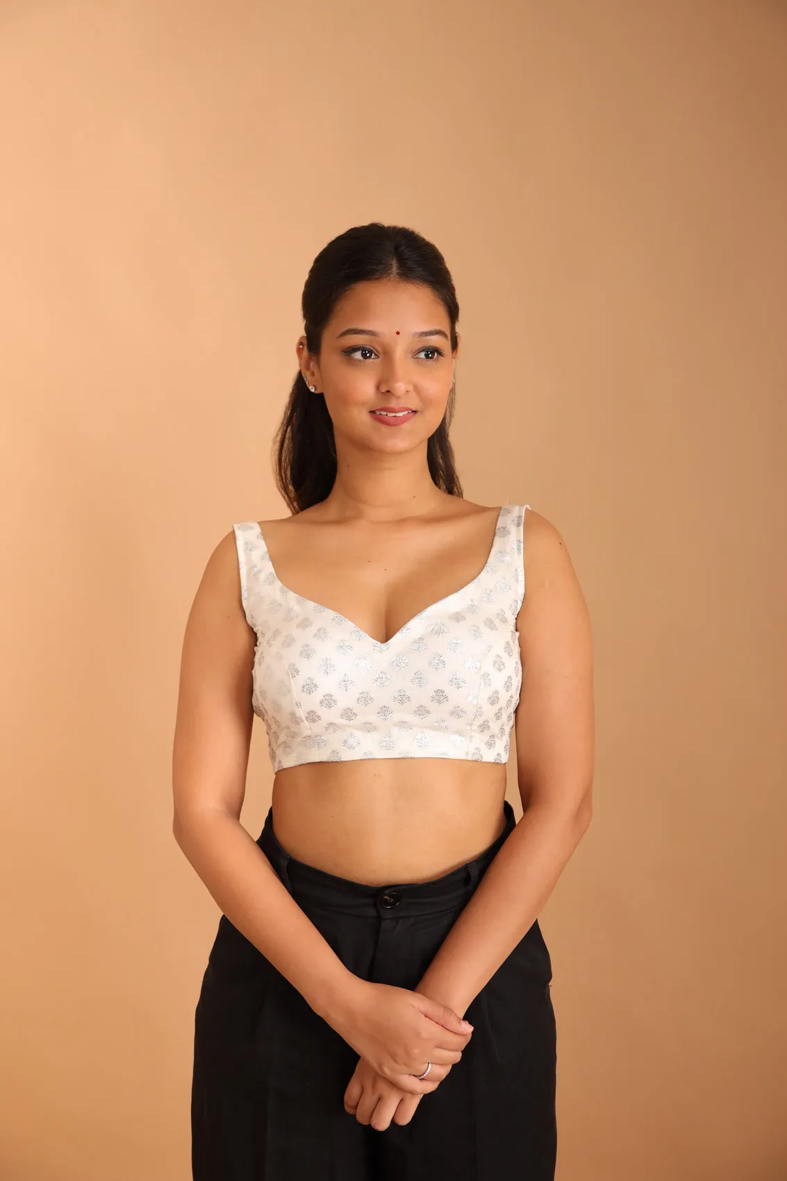 Silver Brocade Blouse sold by Dri by Himadri product image thumbnail 2