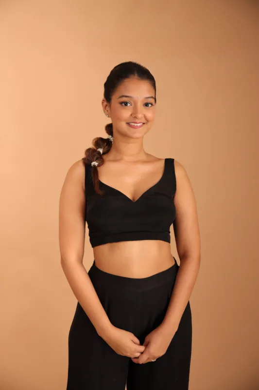 Black Betel-leaf Blouse sold by Dri by Himadri