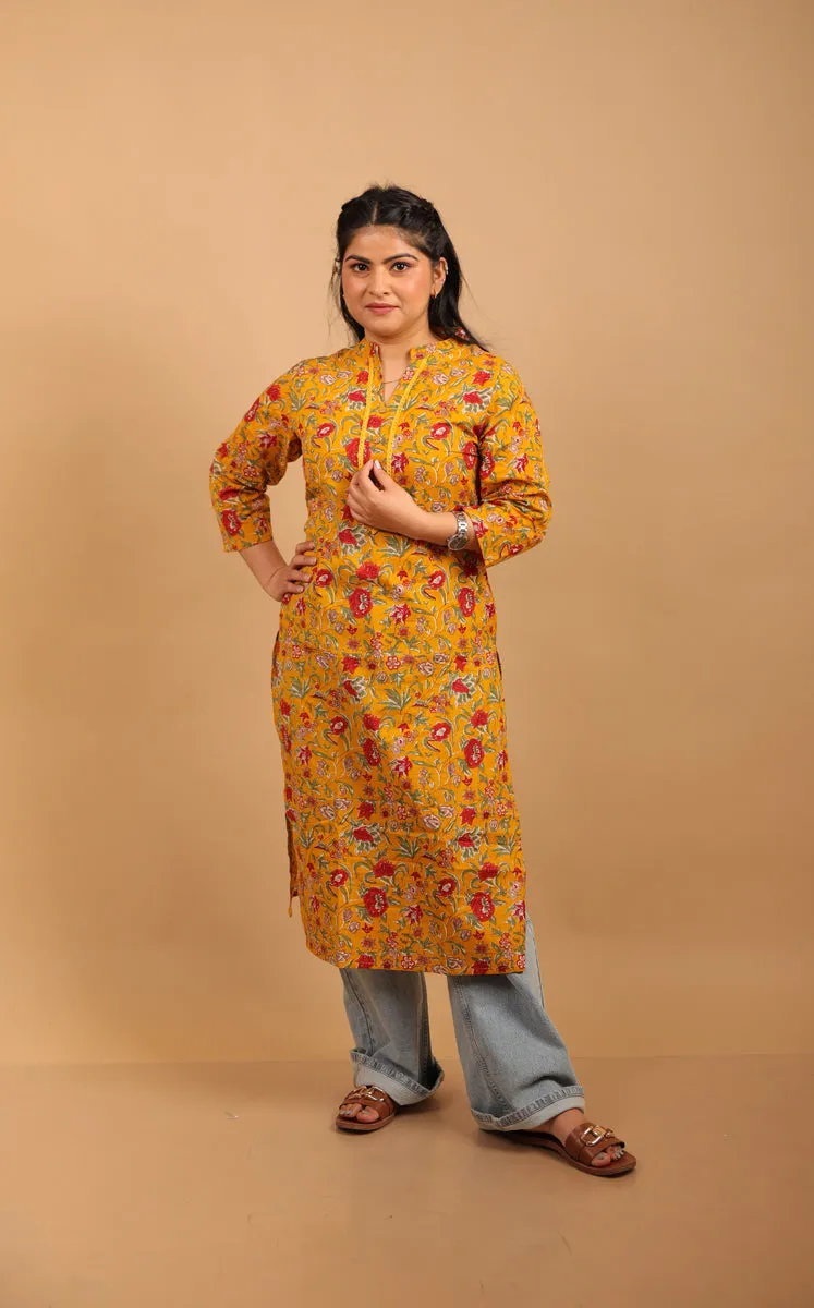 Long Mustard Kurti sold by Dri by Himadri product image thumbnail 2
