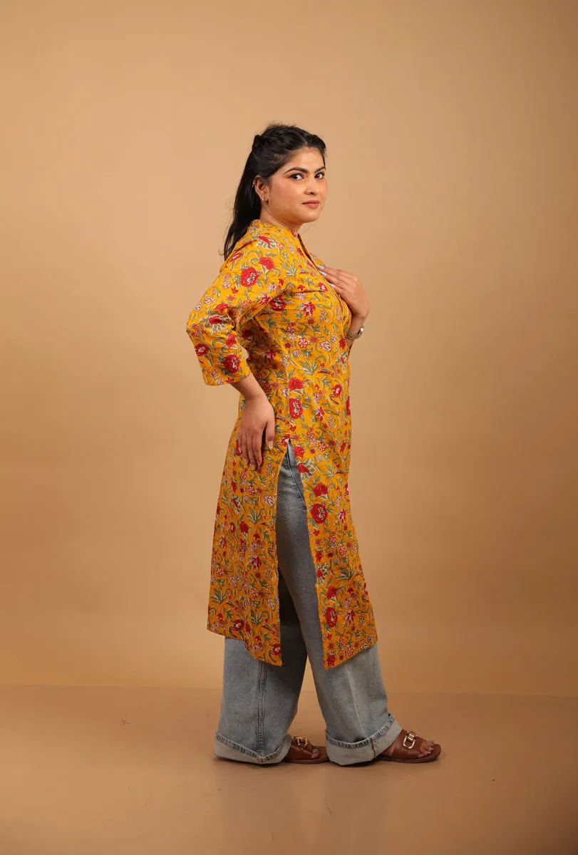 Long Mustard Kurti sold by Dri by Himadri product image thumbnail 4