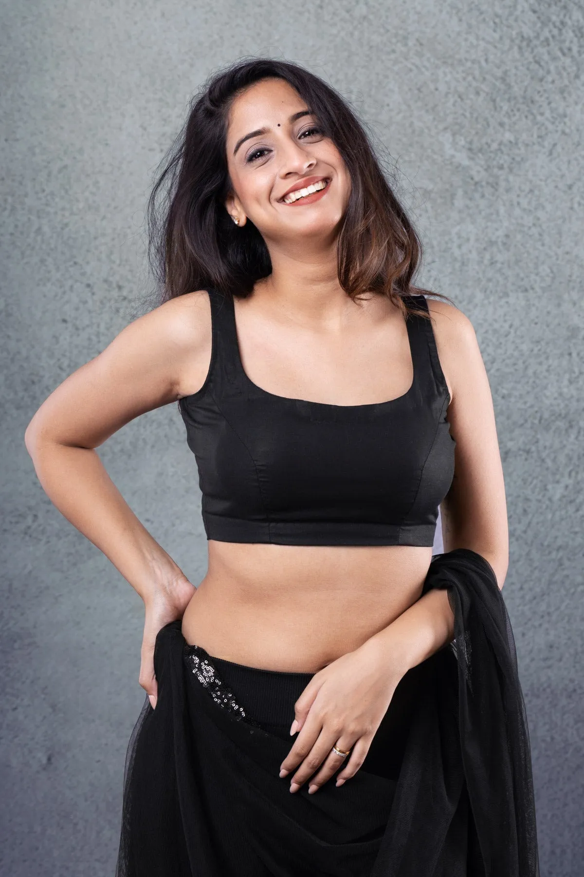 Black Rubia Sleeveless Blouse sold by Dri by Himadri