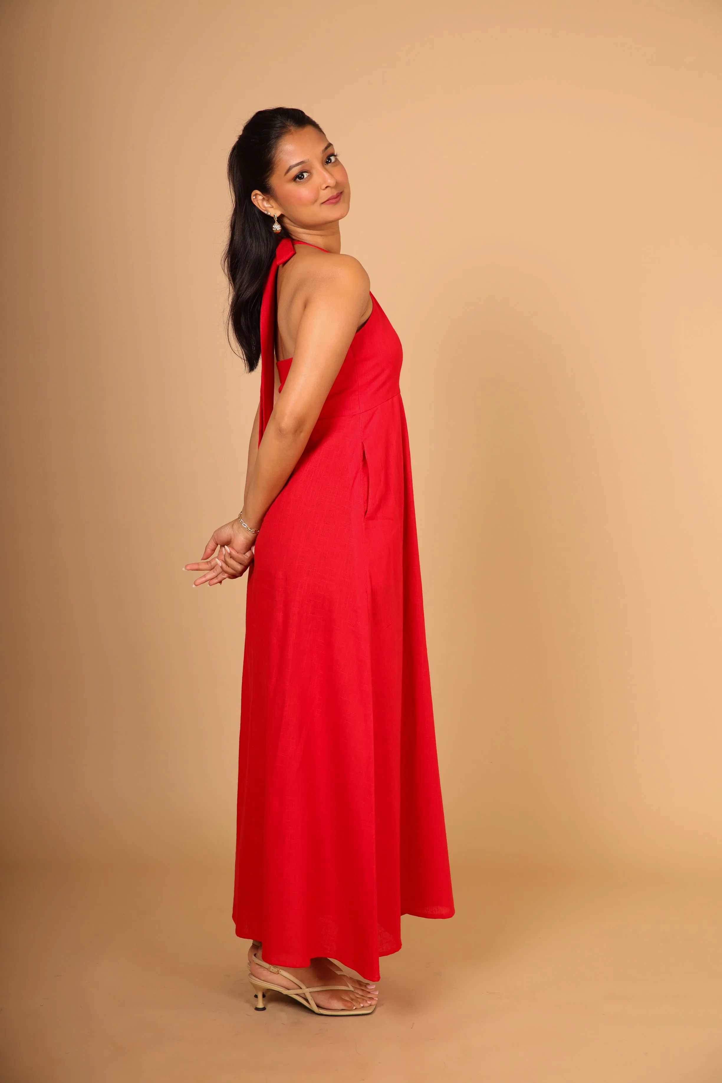 Red Halter Maxi Dress sold by Dri by Himadri product image thumbnail 5
