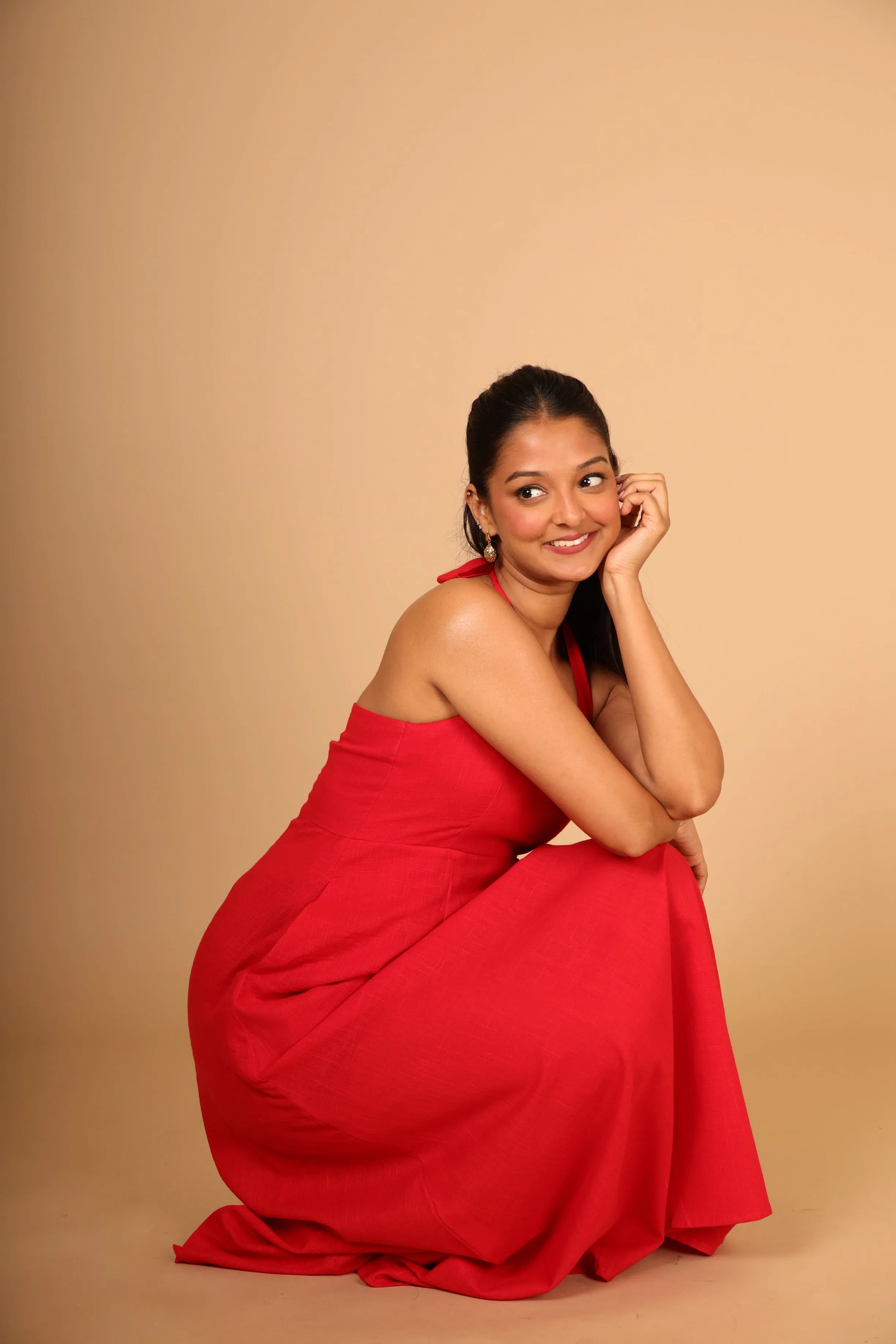 Red Halter Maxi Dress sold by Dri by Himadri product image thumbnail 4