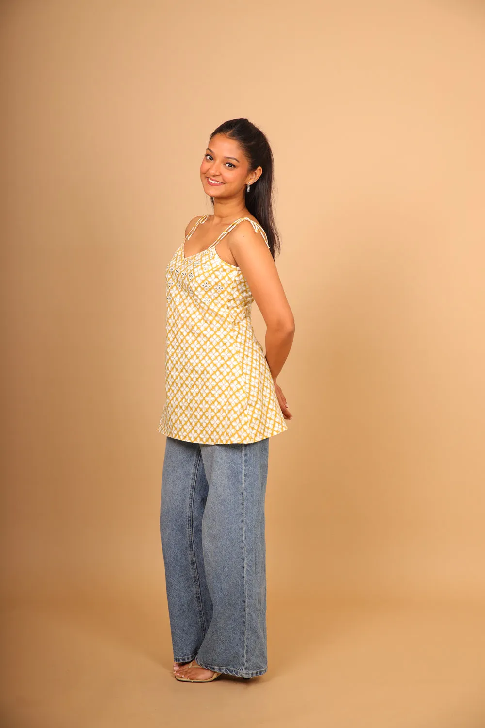 Yellow Floral Tunic sold by Dri by Himadri product image thumbnail 4