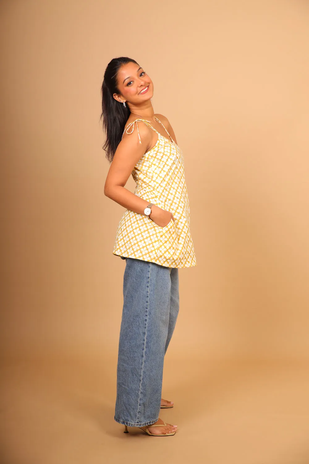 Yellow Floral Tunic sold by Dri by Himadri product image thumbnail 2