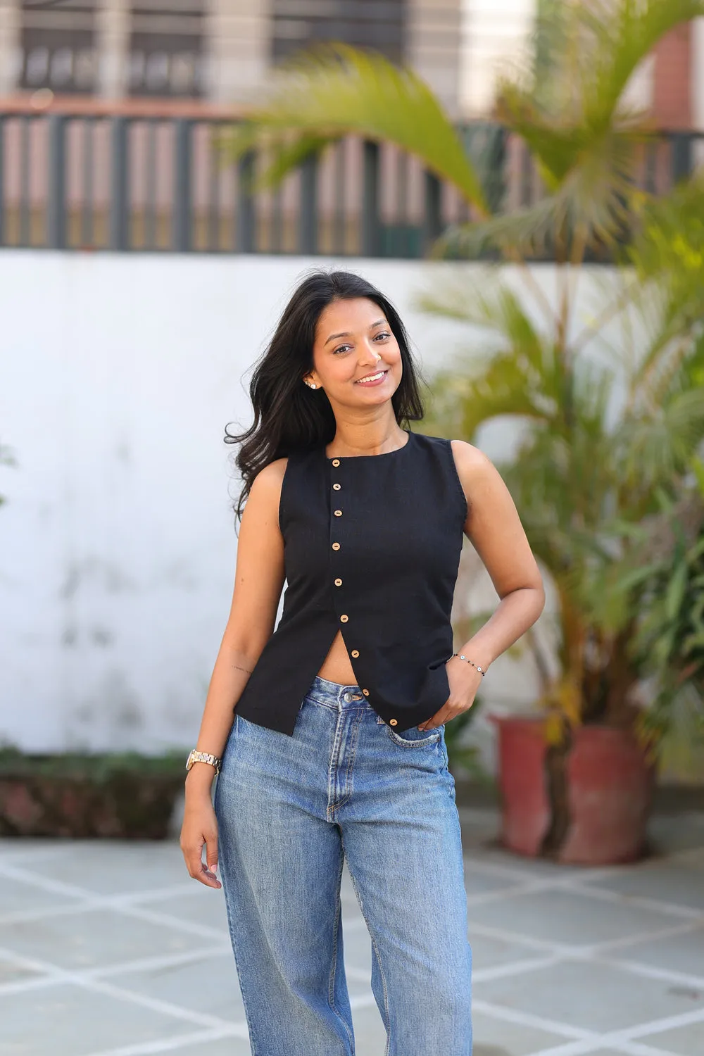 Black Boat-neck Top sold by Dri by Himadri product image thumbnail 4