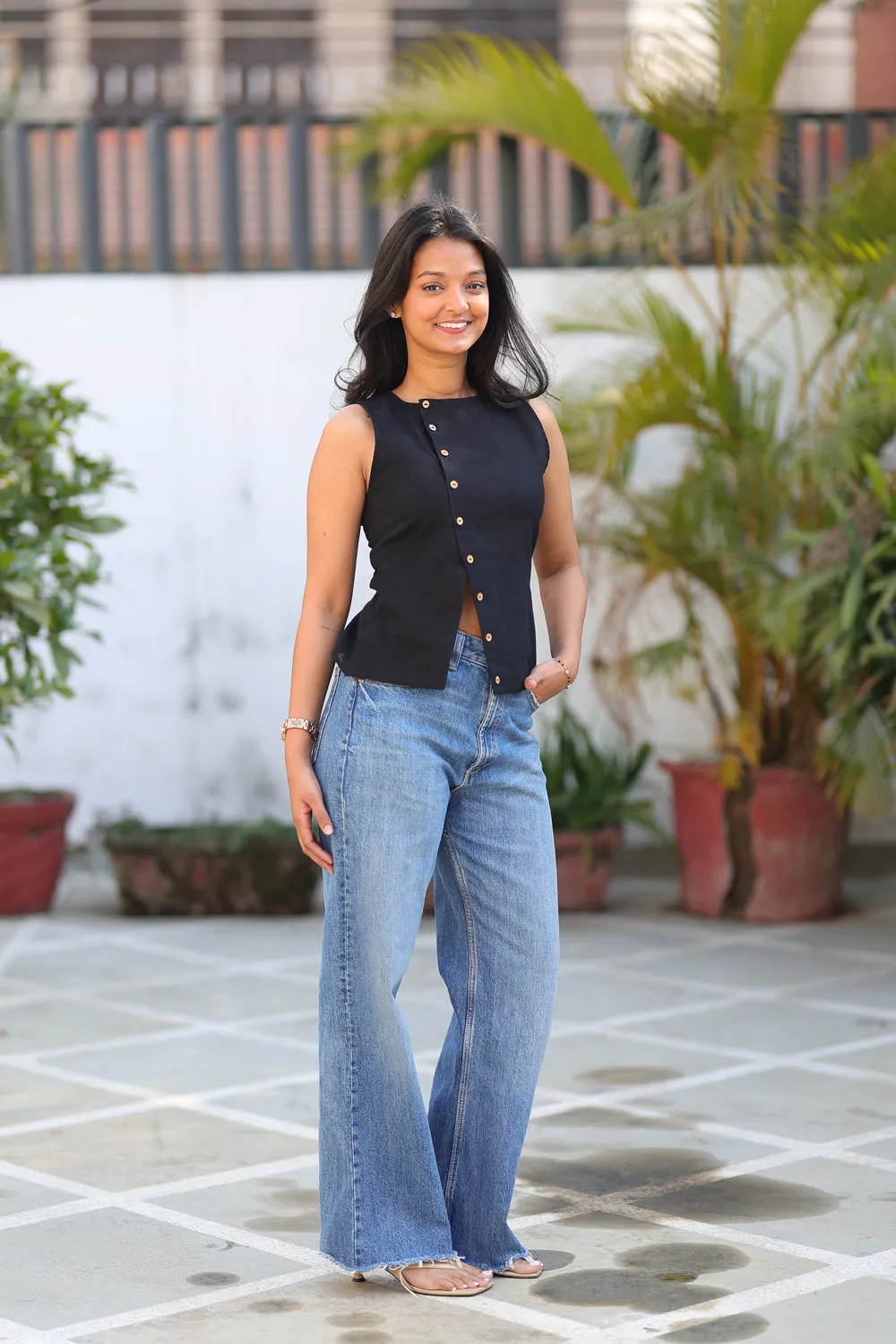 Black Boat-neck Top sold by Dri by Himadri product image thumbnail 3