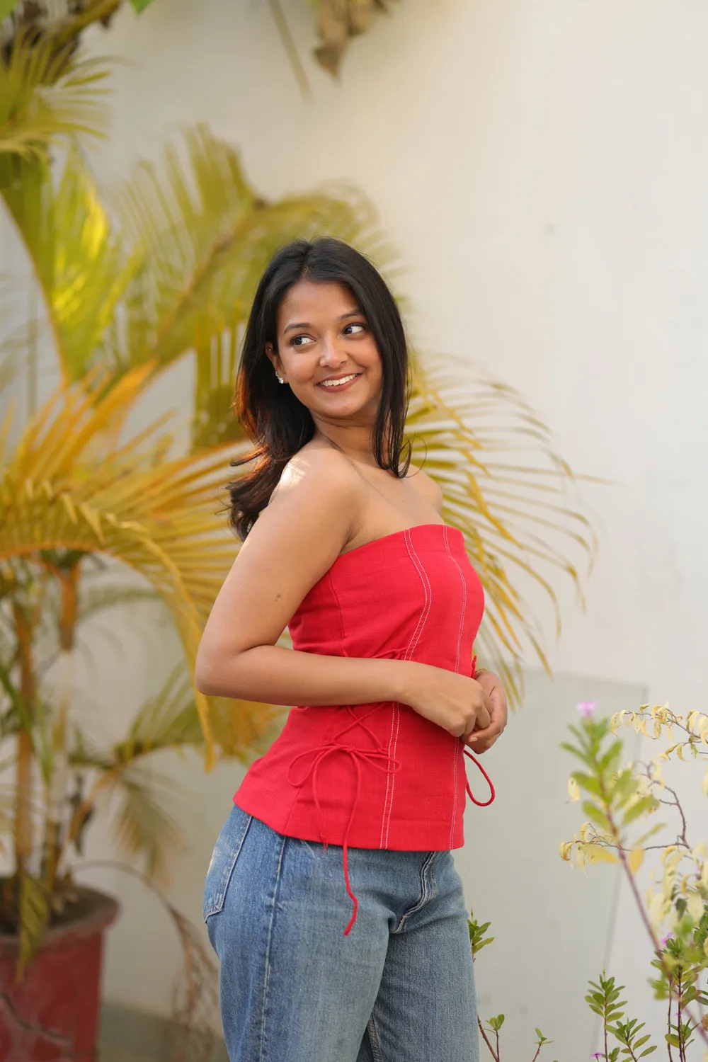 Red Off-Shoulder Top sold by Dri by Himadri product image thumbnail 5