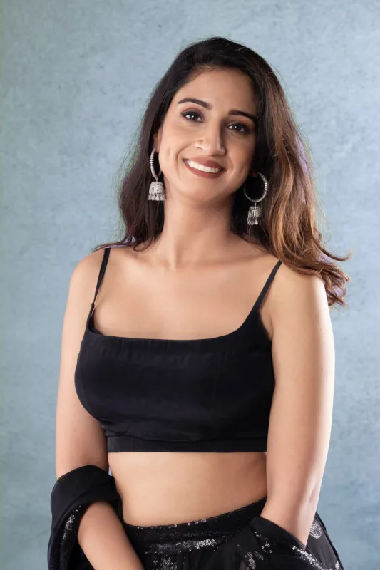 Black Crepe Blouse sold by Dri by Himadri