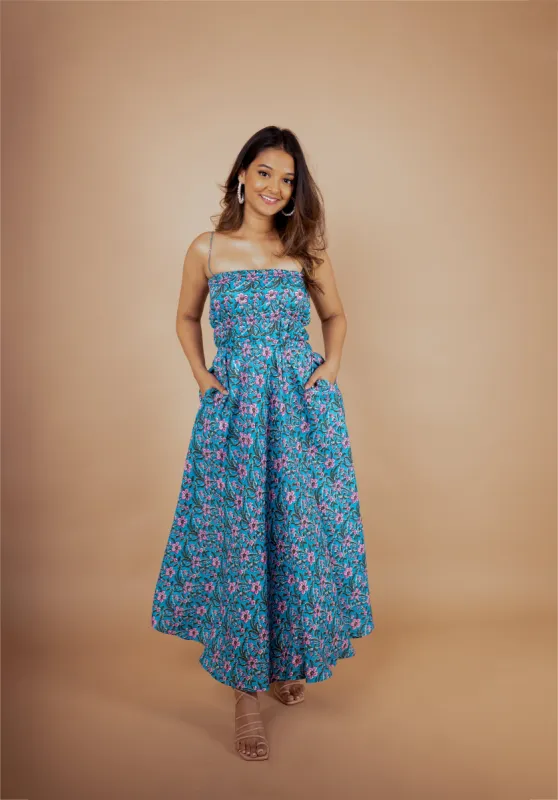 Blue Blossom Maxi Dress sold by Dri by Himadri