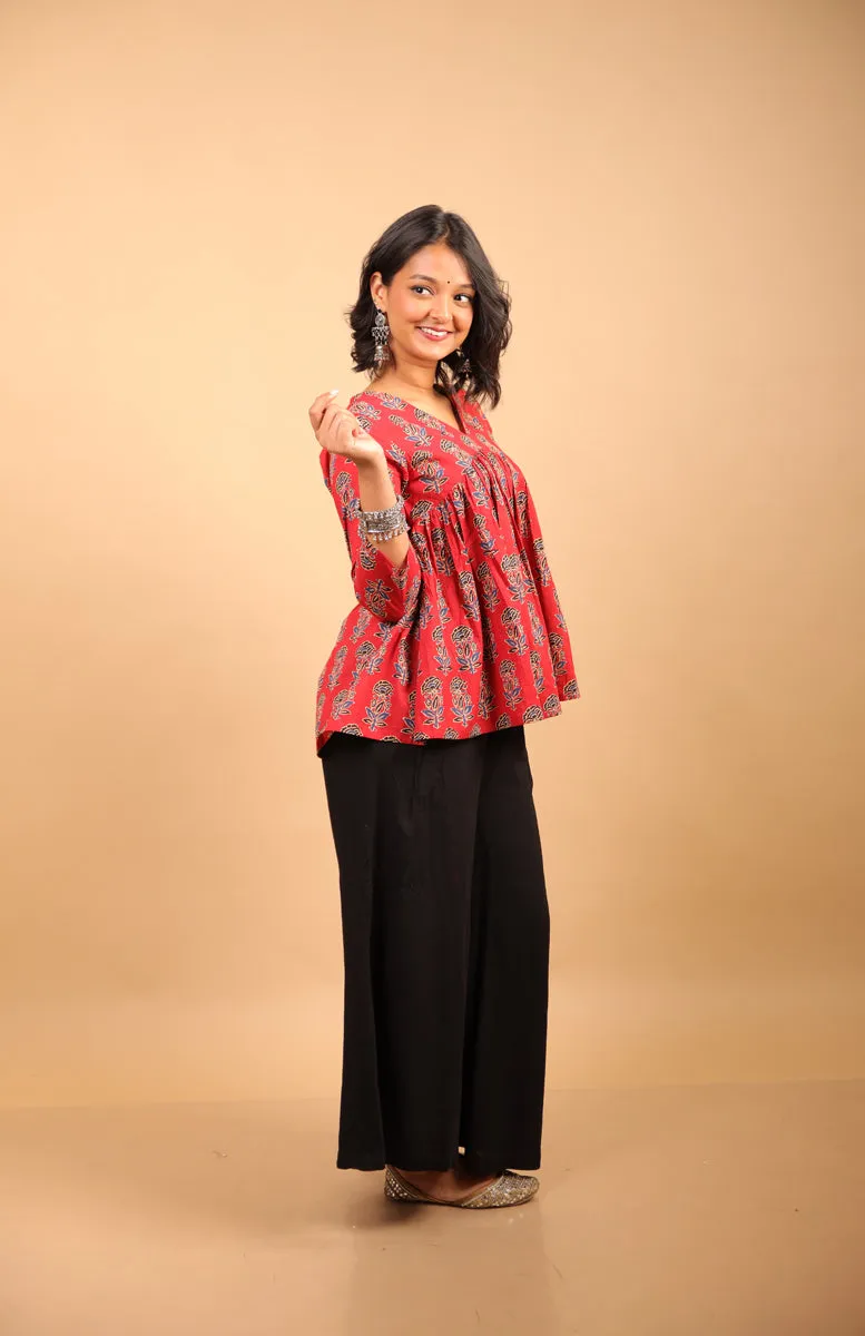 Maroon Red Short Kurti sold by Dri by Himadri product image thumbnail 4