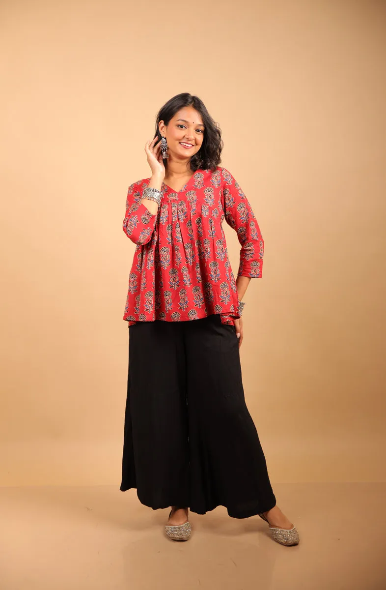 Maroon Red Short Kurti sold by Dri by Himadri product image thumbnail 3