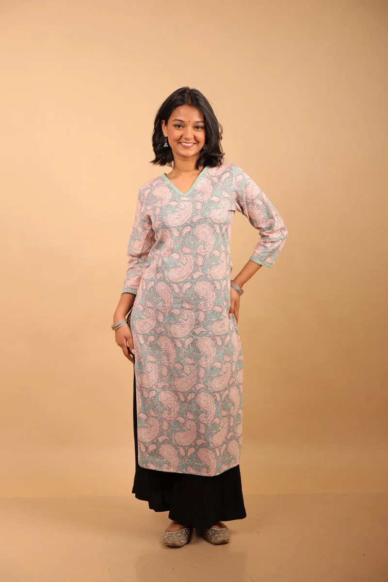 Sky Blue Long Kurti sold by Dri by Himadri product image thumbnail 2