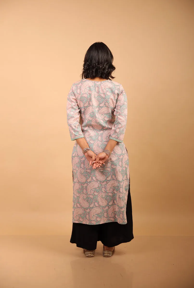 Sky Blue Long Kurti sold by Dri by Himadri product image thumbnail 4