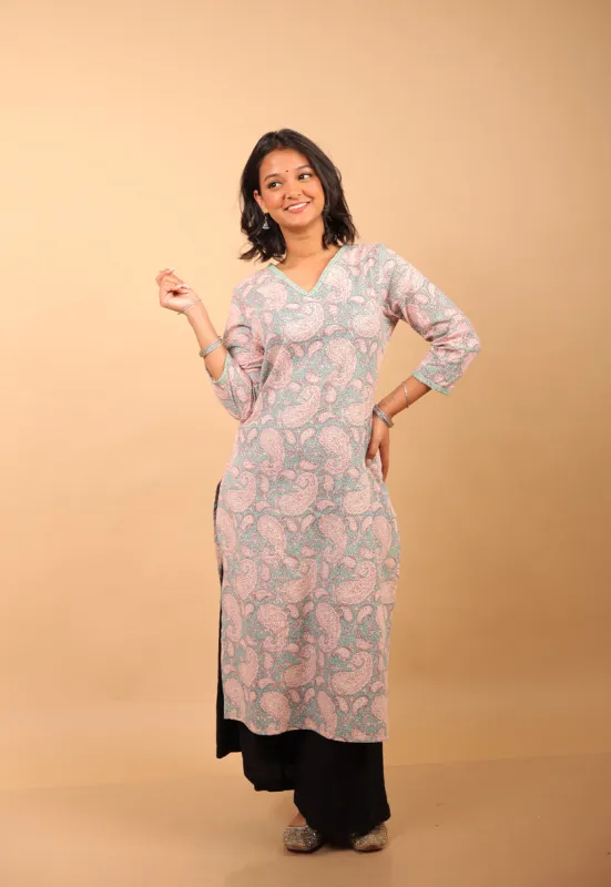 Sky Blue Long Kurti sold by Dri by Himadri