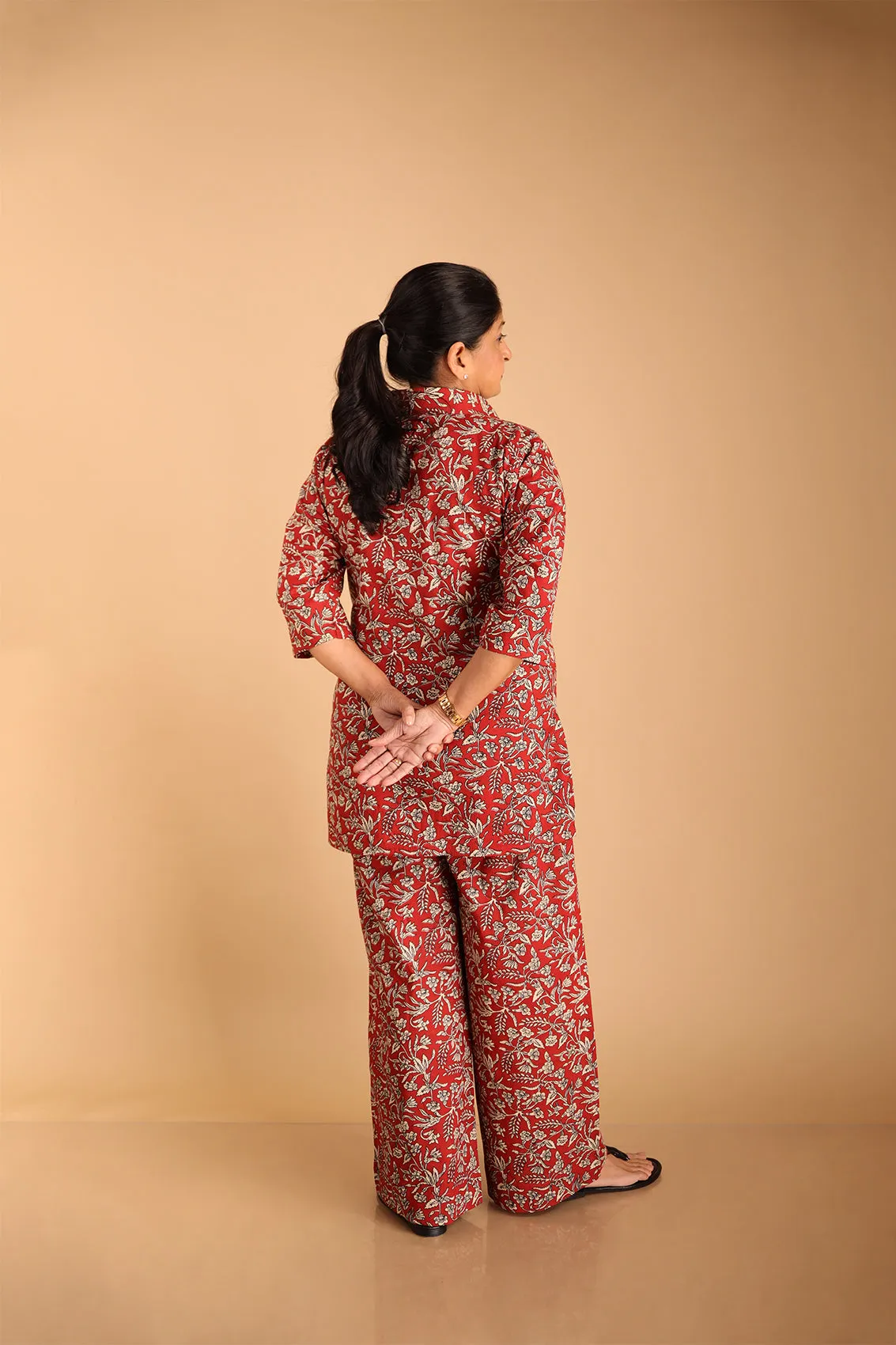 Red-Collared Lounge Wear Set sold by Dri by Himadri product image thumbnail 4
