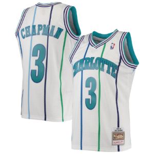 Youth Charlotte Hornets Rex Chapman Mitchell & Ness White 1988-89 Hardwood Classics Swingman Jersey sold by The Bright Side