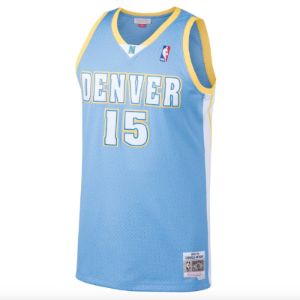 Men's Denver Nuggets Carmelo Anthony Mitchell & Ness Light Blue 2003-04 Hardwood Classics Swingman Jersey sold by The Bright Side