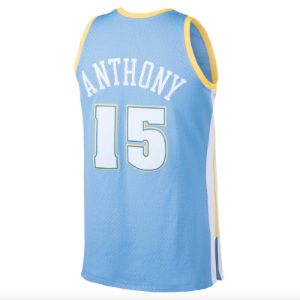 Men's Denver Nuggets Carmelo Anthony Mitchell & Ness Light Blue 2003-04 Hardwood Classics Swingman Jersey sold by The Bright Side