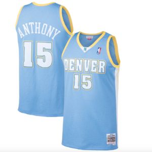 Men's Denver Nuggets Carmelo Anthony Mitchell & Ness Light Blue 2003-04 Hardwood Classics Swingman Jersey sold by The Bright Side
