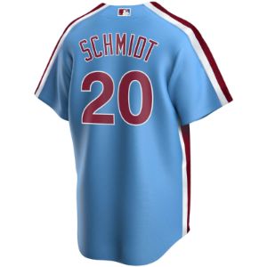 Men's Philadelphia Phillies Mike Schmidt Road Cooperstown Collection Player Jersey - Light Blue sold by The Bright Side