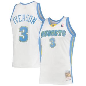 Men's Mitchell & Ness Allen Iverson White Denver Nuggets 2006-07 Hardwood Classics Swingman Jersey sold by The Bright Side