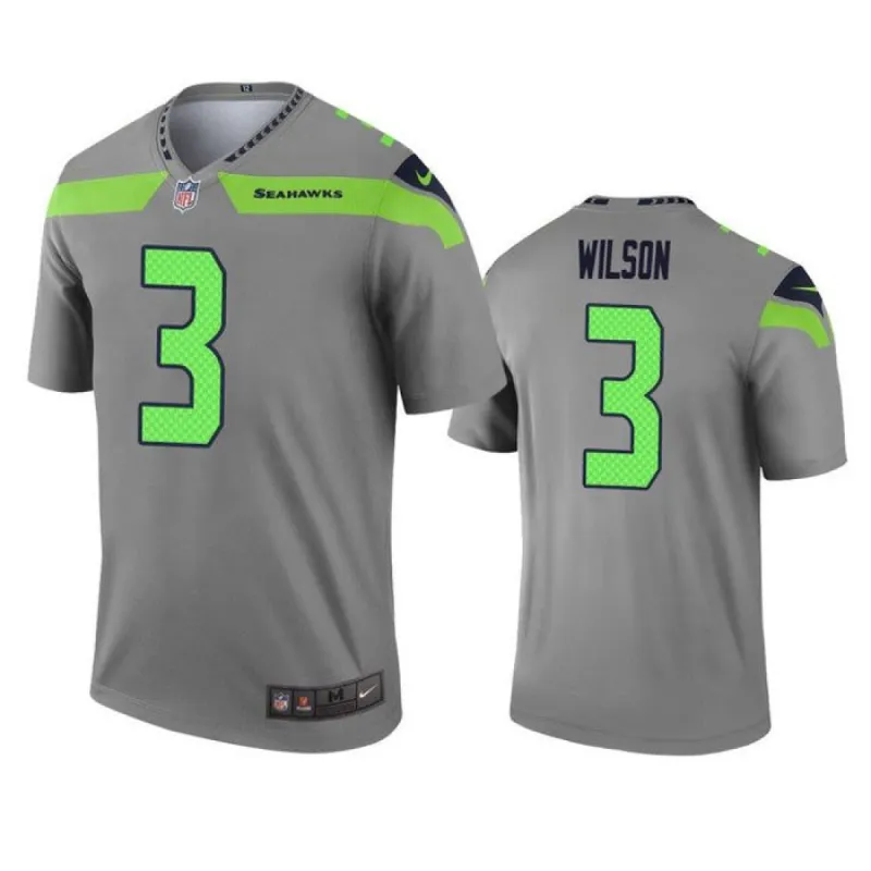 Men's Seattle Seahawks Russell Wilson Inverted Legend Jersey - Gray sold by The Bright Side