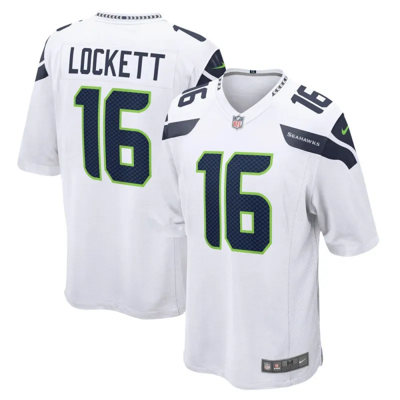 Men's Seattle Seahawks Tyler Lockett Game Jersey White sold by The Bright Side