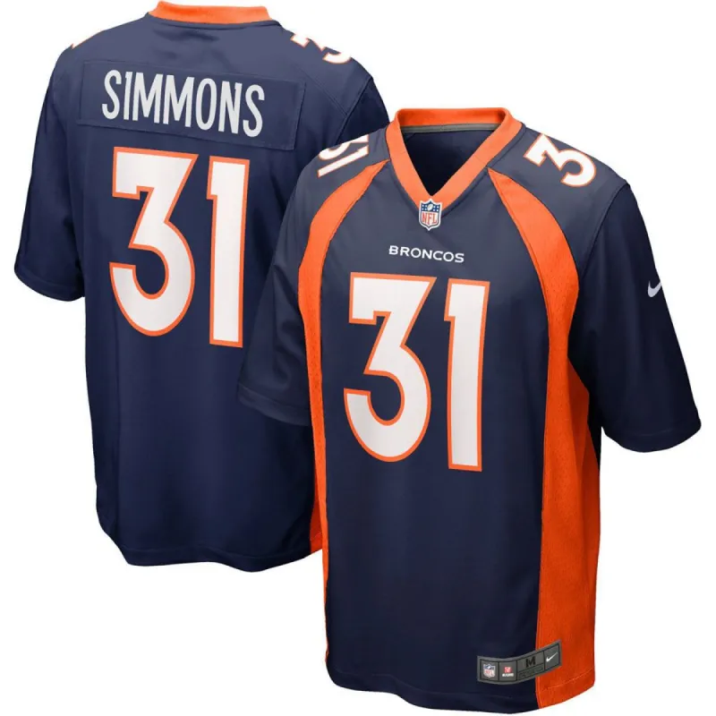 Men's Denver Broncos Justin Simmons Alternate Game Jersey Navy sold by The Bright Side