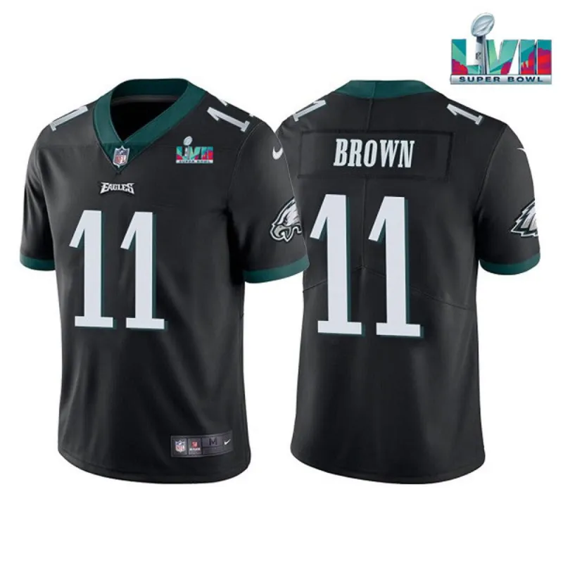 Men's Philadelphia Eagles AJ Brown Super Bowl 57 Game Vapor Jersey Black sold by The Bright Side