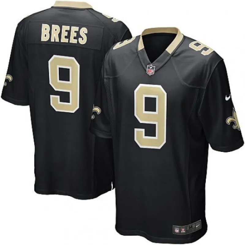 Men's New Orleans Saints Drew Brees Game Jersey Black sold by The Bright Side