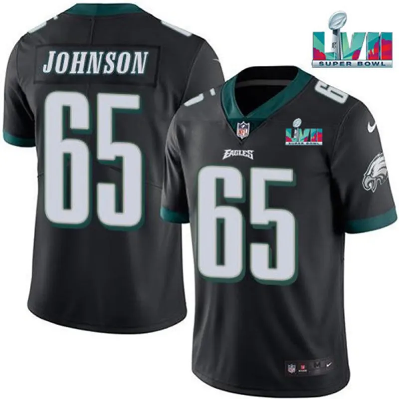 Men's Philadelphia Eagles Lane Johnson Super Bowl 57 Game Vapor Jersey Black sold by The Bright Side